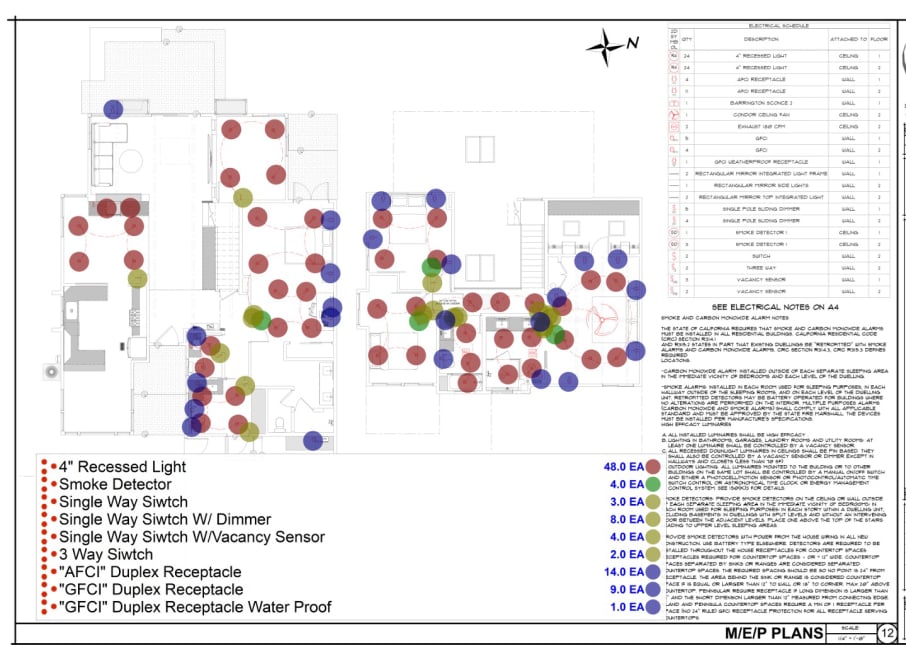 MEP estimator preparing digital takeoff spreadsheet for HVAC, plumbing, and electrical systems